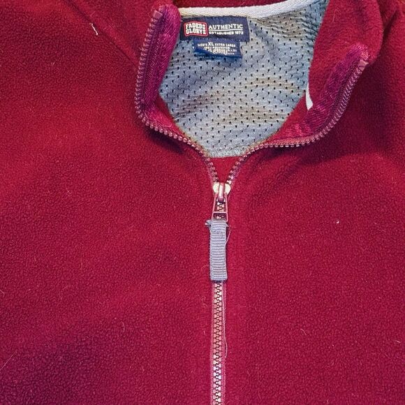 Men’s Faded Glory Fleece 1/4 Zip Pullover Sweatshirt Size XL Maroon - Picture 2 of 7
